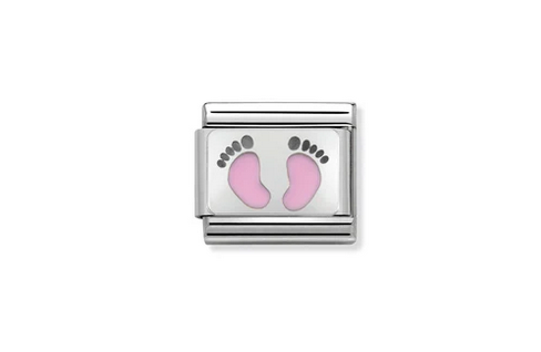 Pink footprints Charm
