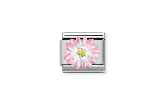 Rose pink enamel flower Charm