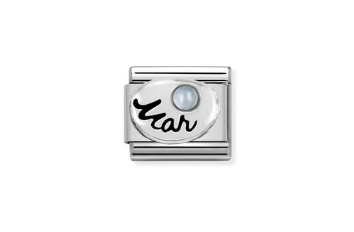 March Aquamarine stone Charm