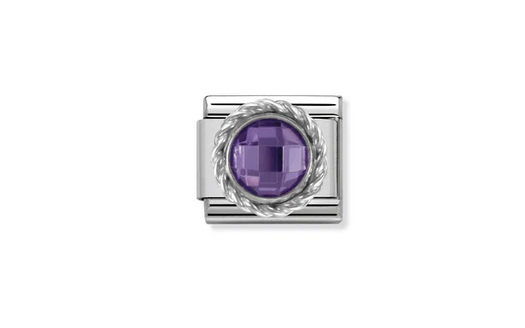 Purple Cubic Zirconia & twisted Charm