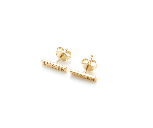 Tiny Stolen Bar Earrings