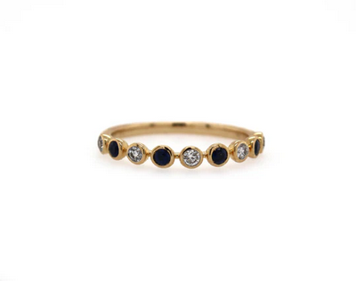 9ct Yellow Gold Sapphire and Diamond Ring