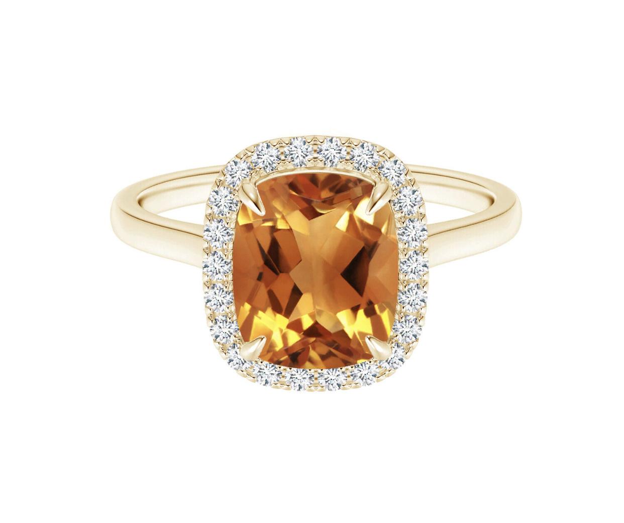 Halo Cut Citrine Ring