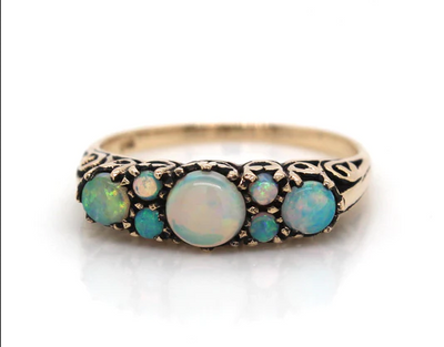 Retro style Opal ring