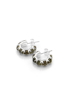 Halo Cluster Labradorite Earrings