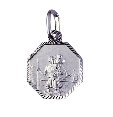 St Christopher Octagonal - 12mm - SS