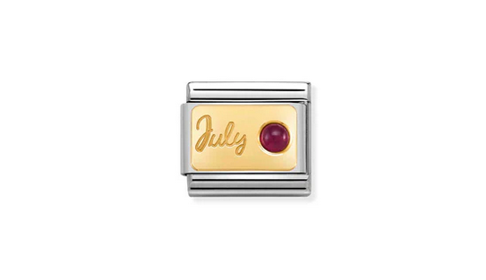 July plate with Ruby Birthstone and  charm