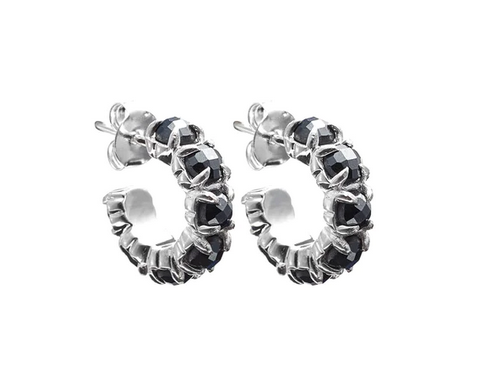'Hematite'Halo Cluster Earrings
