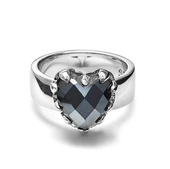 Hematite Love Claw Ring - Size Q