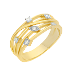 6 Stone Yellow Gold Diamond Ring