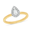 Halo Pear shaped Diamond ring