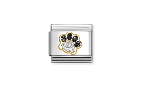Glitter Paw Print Charm