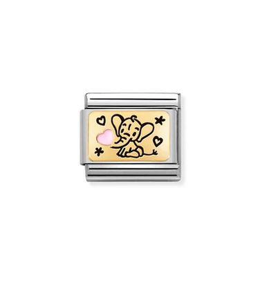 Elephant and Pink Heart Charm