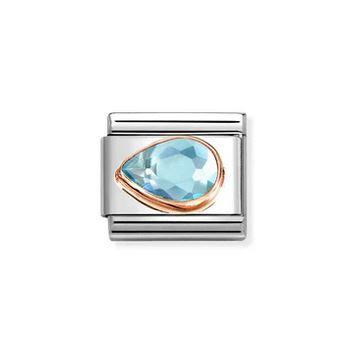 Faceted left Drop Blue Charm