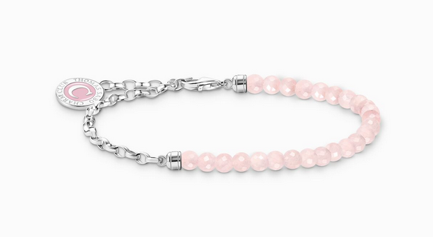 Rose Quartz and Charmista Coin - silver - 19cm