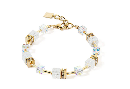 Gold & White Rock Crystals Bracelet