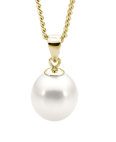 Gold White Drop Freshwater Pendant