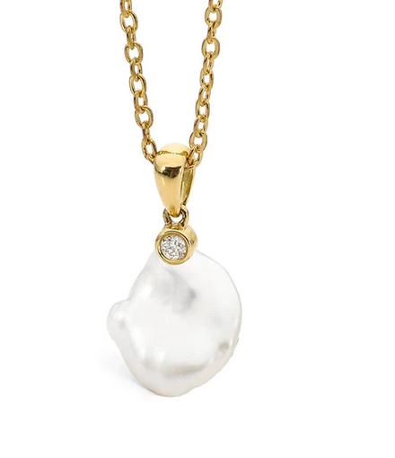 Keshi Diamond pendant