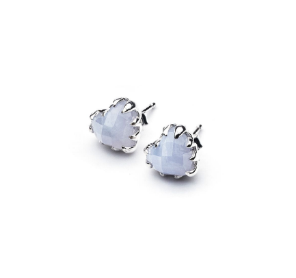 Love Claw earrings -  Blue Lace Agate