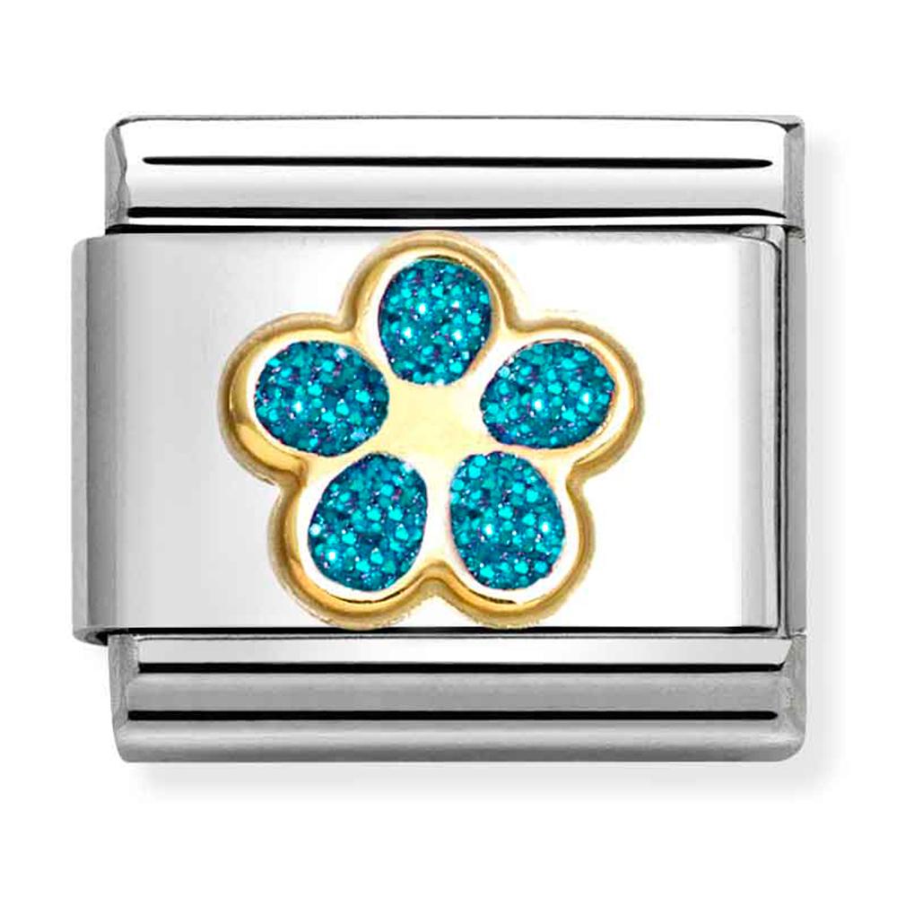 Light Blue Glitter Flower symbol