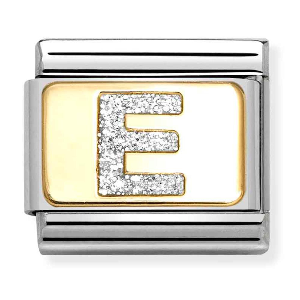 Letter E Glitter Charm