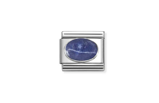 Blue Sodalite Stone Oval Charm