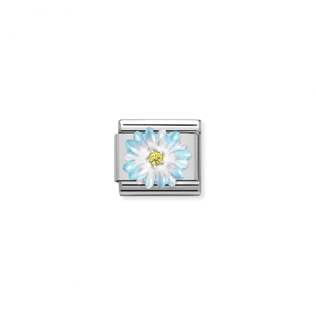 Light Blue enamel flower Charm