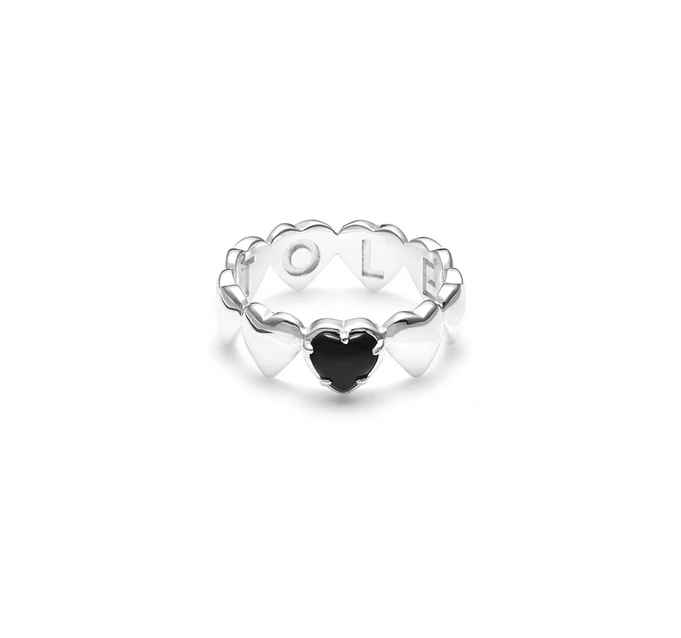 Band of Hearts Onyx Ring - N