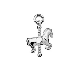 Mini Carousel Horse Charm Silver