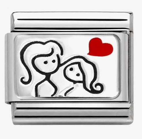 Female couple with red heart