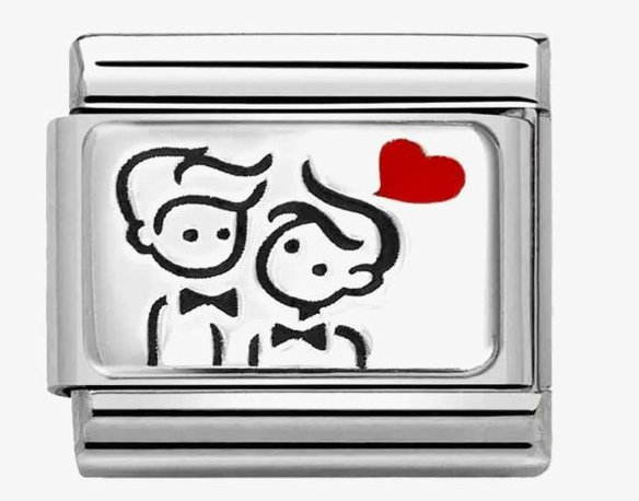 Male couple with red heart