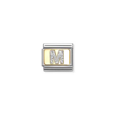 Letter M Gold Glitter Charm