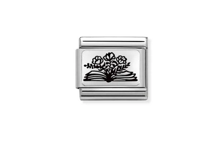 Book with flowers Charm