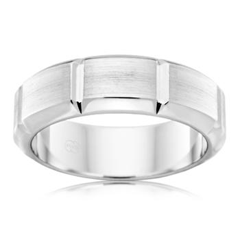 Sterling Silver Gents Segmented Wedder - 8mm - Size U