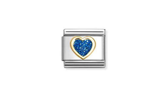 Blue glitter heart symbol