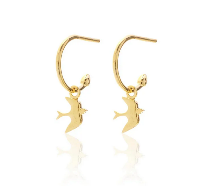 Swallow hoop earrings.- GP