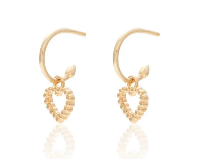 Superfine / Cutout Heart Hoops / Gold