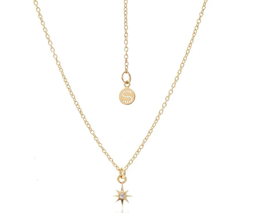 Superfine / Star Necklace / Gold + White Topaz
