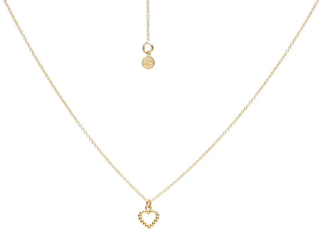 Superfine / Mini Cutout Heart Necklace / Gold