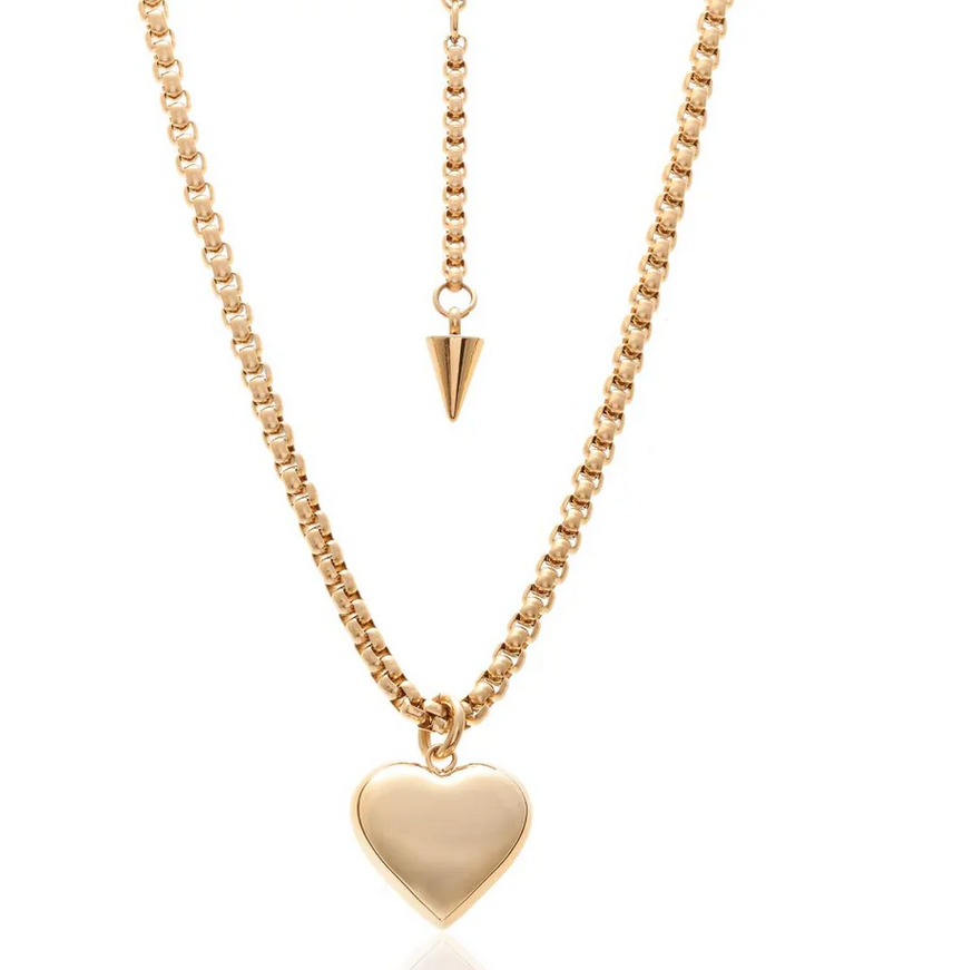 Bisous / Necklace / Stainless Steel Gold Plated
