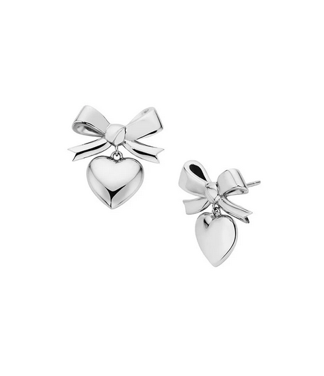 Superlove Bow Earrings Silver