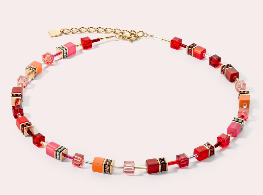 Iconic necklace gold & red