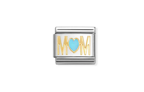 Mum with blue heart symbol
