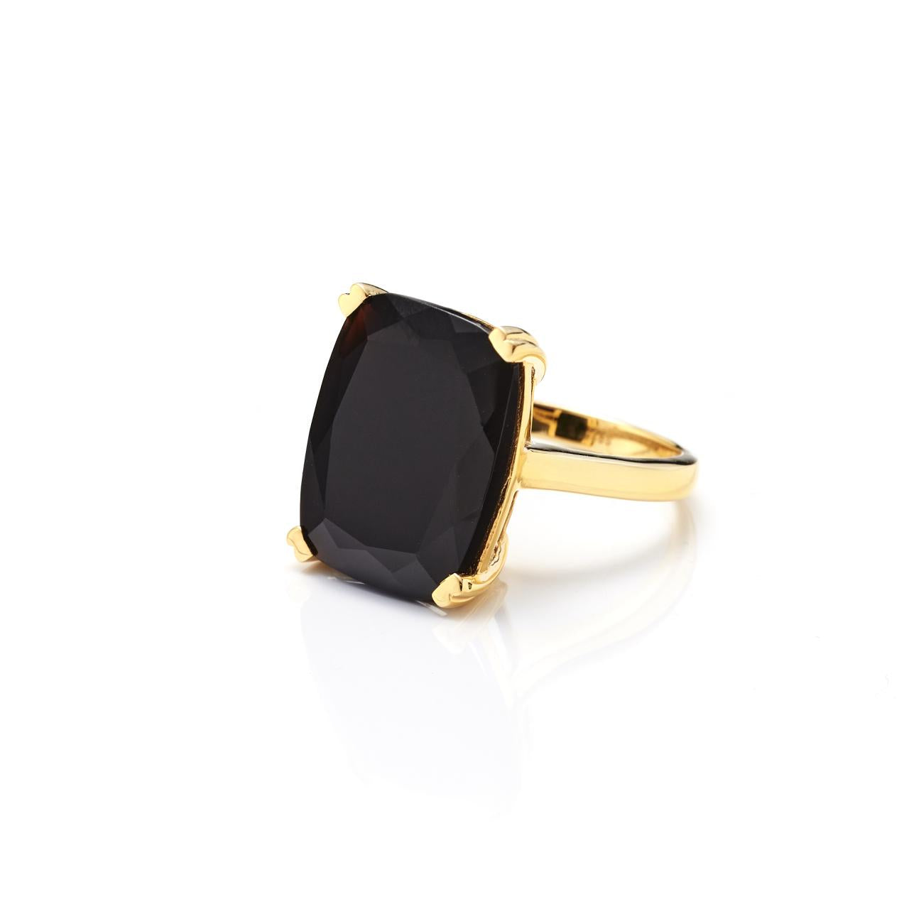Black Onyx Goddess Ring - (US Size 8) - SSGP