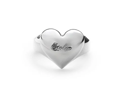 Full Hearts Signet Ring - SS - Q