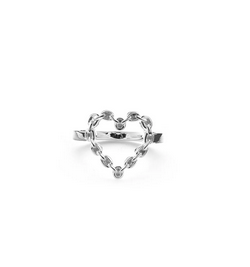 Chain Heart Ring - SS - Size Q