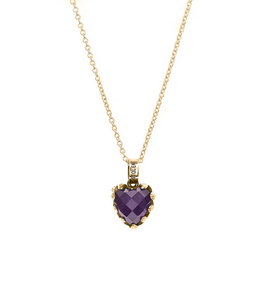 Amethyst Love Claw Necklace - GP