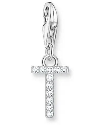 Letter T Charm - CZ