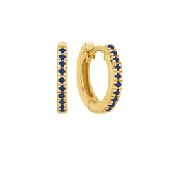 Mini Sapphire Huggies - 9ct YG