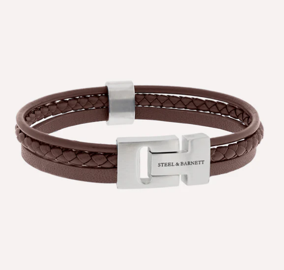 "Casual Cole" bracelet - Brown leather - Large